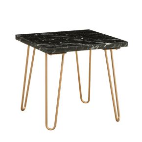 ACME 84507 ACME 84507 Telestis - End Table - Black Marble Top & Gold