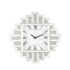ACME 97729 Lavina - Wall Clock - Mirrored & Faux Diamonds - 24"