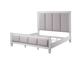 ACME BD00658CK Katia - California King Bed - Light Gray Linen, Rustic Gray & Weathered White Finish