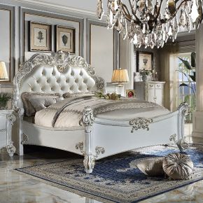 ACME BD01504CK ACME BD01504CK Vendome - Synthetic Leather California King Bed - Antique Pearl