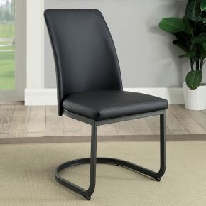 Furniture of America CM3918SC-2PK Saskia - Side Chair (Set of 2) - Dark Gray / Black