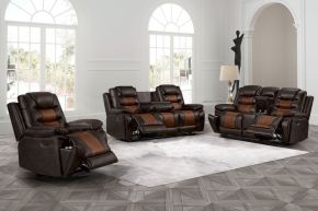 New Classic 20-7005-3NP Nikko - Manual 3 Piece Sofa & Loveseat & Recliner - Brown