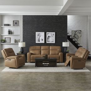 Liberty Furniture 7009BU-UPH-SOLOREC Liberty Furniture 7009BU-UPH-SOLOREC Bennett - Sofa With Loveseat & Recliner - Butternut