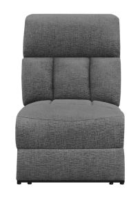 CoasterEssence 609540ARP Bahrain - Upholstered Armless Power Recliner - Charcoal