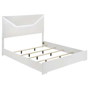Coaster Fine Furniture 224941KEB1 Ives - King Headboard & Footboard & Slats, Box 1 of 2 - White High Gloss