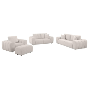 Coaster Fine Furniture 504955-S4 Burnett - 4 Piece Chenille Upholstered Sofa Set - Ivory