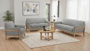 Coaster Fine Furniture 511071-S3 Vaughn - 3 Piece Fabric Upholstered Flared Arm Sofa Set - Gray