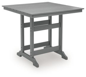 Ashley Furniture PCP227-632 Sanctuary Beach - Square Counter Table With Umbrella Option - Dark Gray
