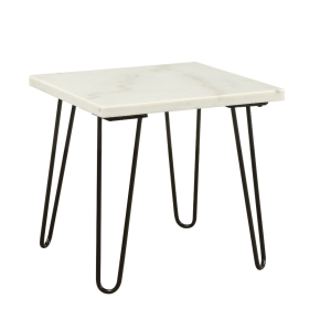ACME 84502 Telestis - End Table - White Marble Top & Black
