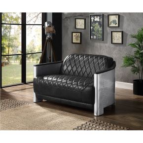 ACME LV01983 Sedna - Loveseat - Black & Aluminum