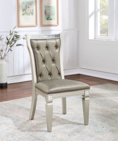 Furniture of America CM3158SC-2PK Adelina - Side Chair (Set of 2) - Champagne / Warm Gray