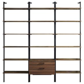 Coaster Fine Furniture 980074-S3 Owens - 3 Piece Wall Mounted Bookshelf Set - Walnut