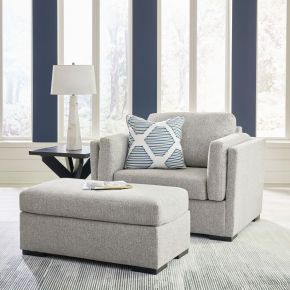 Benchcraft® 54503/23/14 Benchcraft® 54503/23/14 Evansley - 2 Pc. - Chair And A Half, Ottoman - Pewter