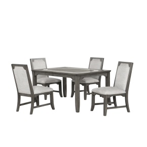 New Classic 40-D1605-D4C Lisbon - Rectangle Dining Table With 4 Chairs - Gray