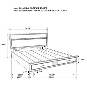 CoasterEveryday 206361KEB2 Miranda - King Side Rails & Slats, Box 2 of 3 - Black
