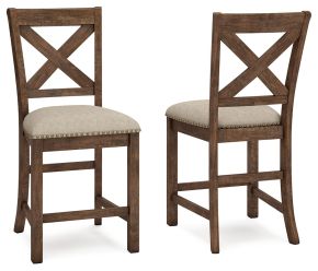 Signature Design by Ashley® D631-124 Moriville - Upholstered Barstool (Set of 2) - Beige