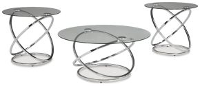 Signature Design by Ashley® T270-13 Hollynyx - Occasional Table Set (Set of 3) - Chrome Finish