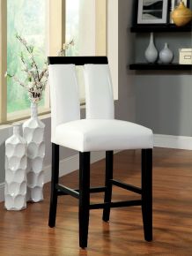 Furniture of America CM3559PC-2PK Luminar - Counter Height Chair (Set of 2) - Black / White
