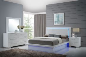 New Classic 00-2643-34N Sapphire - 5/0 Queen 4 Piece Bedroom Set (Bed & Dresser & Mirror & Nightstand) - White
