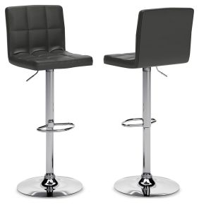 Ashley Furniture D120-130 Ashley Furniture D120-130 Bellatier - Tall UPH Swivel Barstool(Set of 2) - Black / Chrome Finish