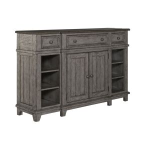 Liberty Furniture 237G-SR6642 River Place - Breakfront Server - Medium Gray