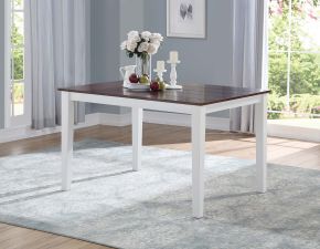 ACME 77075 Green Leigh - Dining Table - White & Walnut