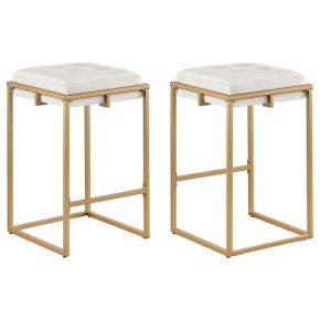 CoasterEveryday 183645 Nadia - Upholstered Backless Counter Stool (Set of 2) - Beige