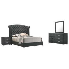 CoasterEveryday 223381KW-S4 Melody - 4 Piece California King Bedroom Set - Gray