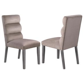 Coaster Fine Furniture 106684 Carla - Velvet Upholstered Dining Side Chair (Set of 2) - Ash