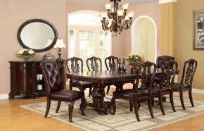 Furniture of America CM3319T-TABLE Bellagio - Dining Table With 2 Leaves - Brown Cherry