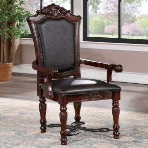 Furniture of America CM3147AC-2PK Picardy - Arm Chair (Set of 2) - Brown Cherry / Black