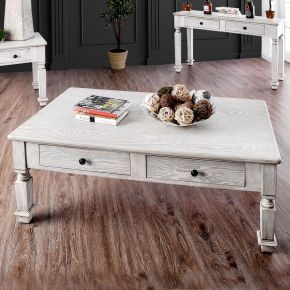 Furniture of America CM4089C Joliet - Coffee Table - Antique White