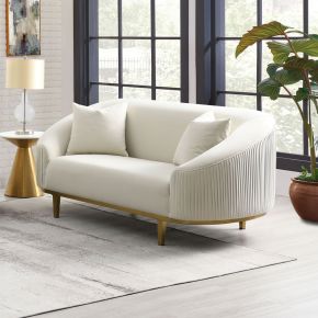 ACME LV03851 Martina - Loveseat With 2 Pillows - Ivory Velvet