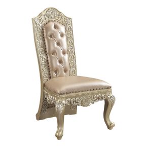 ACME DN00468 Vatican - Side Chair (Set of 2) - Synthetic Leather & Champagne Silver