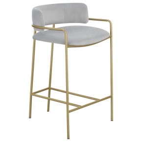 CoasterEssence 182159 Comstock - Upholstered Low Back Stool - Gold And Gray