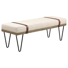 CoasterEssence 910258 Austin - Fabric Upholstered Accent Bench - Beige