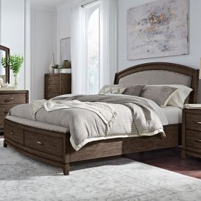 Liberty Furniture 805B-BR-QUS Liberty Furniture 805B-BR-QUS Avalon - Queen Upholstered Storage Bed - Coffee Bean