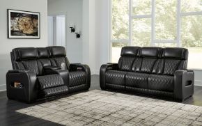 Signature Design by Ashley® U27106/15/18 Boyington - 2 Pc. - Power Reclining Sofa And Loveseat - Black