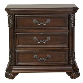 Liberty Furniture 737-BR61 Messina Estates - 3 Drawer Nightstand - Dark Brown