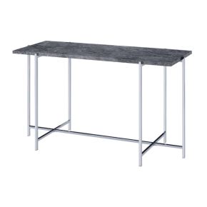 ACME 83939 Adelae - Sofa Table - Faux Marble Top & Chrome