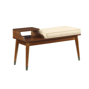 ACME 96774 Baptis - Bench - Beige Fabric & Walnut