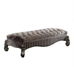 ACME 96820 Versailles - Bench - Fabric & Antique Platinum