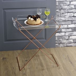 ACME 98189 Cercie - Tray Table - Clear Acrylic & Copper