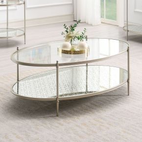 ACME LV02755 Zaba - Coffee Table - Glass Top & Champagne