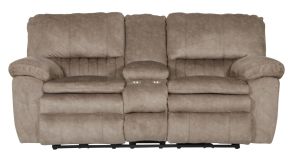 Jackson Furniture Industries 2409-2792/26 Reyes - Lay Flat Reclining Console Loveseat With Storage & Cupholders - Portabella