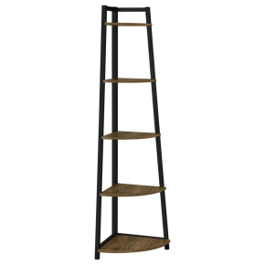 CoasterEveryday 805497 Jacksonville - 5-Shelf Bookshelf - Black And Aged Walnut