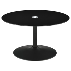 Coaster Fine Furniture 709688 Ganso - Round Metal Coffee Table With Tempered Glass Top - Black