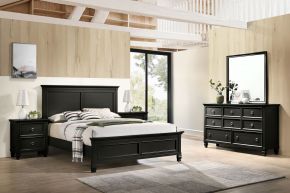 New Classic 00-044B-25N Tamarack - 6/0 Western King 5 Piece Bedroom Set (Bed & Dresser & Mirror & 2 Nightstands) - Black