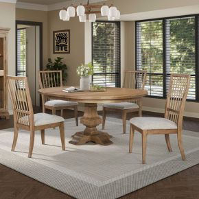 Liberty Furniture 928-DR-5PDS Haven Hills - 5 Piece Pedestal Table Set - Camel Beige