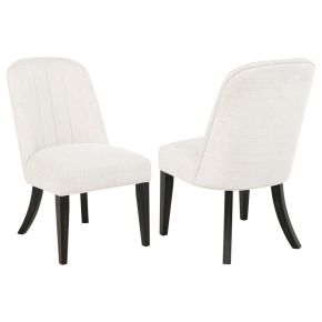 Coaster Fine Furniture 115392 Leandro - Upholstered Dining Side Chair (Set of 2) - Cream